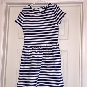Blue and white stripe dress